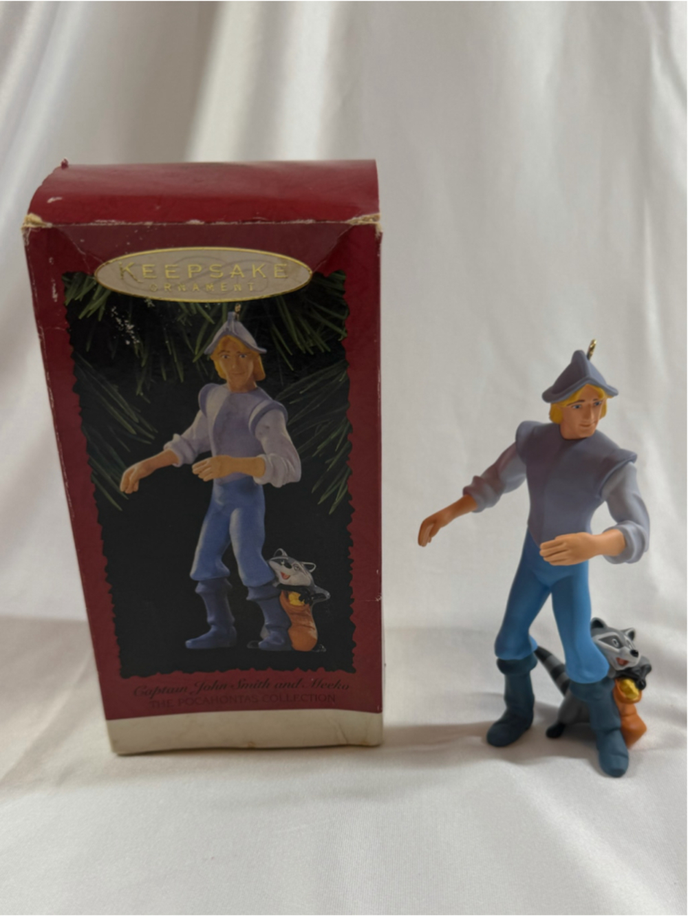Hallmark Pocahontas Captain John Smith and Meeko Ornament One Size Blue Tan